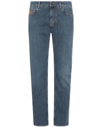 Etro - Embroidered-Logo Straight-Leg Jeans - Lyst