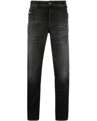 DIESEL - Logo-patch Cotton-blend Tapered Jeans - Lyst