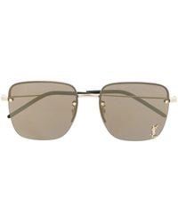 Saint Laurent - Monogram Square Half-rim Sunglasses - Lyst