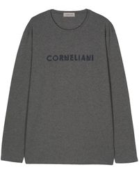 Corneliani - T-shirt chiné à logo brodé - Lyst