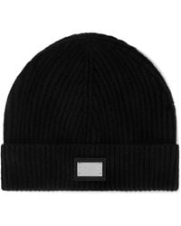 Dolce & Gabbana - Beanie Mit Logo-Schild - Lyst