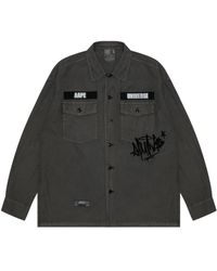 Aape By A Bathing Ape - Logo-Tape Cotton-Blend Shirt - Lyst