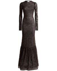 Etro - Long Jersey Dress With Floral Lace - Lyst