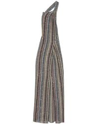 Missoni - Knit Micro Chevron One-Shoulder Long Dress - Lyst