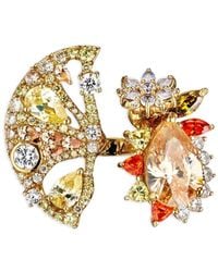 Anabela Chan - 18Kt Gouden Vermeil Lemon Slice Ring Met Stenen En Diamant - Lyst