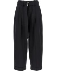 Brunello Cucinelli - High-Waist-Hose mit Gürtel - Lyst