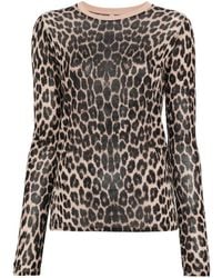 Baserange - Leopard-Print Long-Sleeve T-Shirt - Lyst