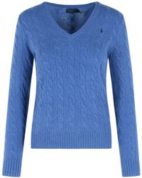 Polo Ralph Lauren - Cable-Knit V-Neck Sweatshirt - Lyst