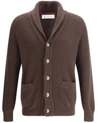 Brunello Cucinelli - Ribbed Cardigan - Lyst