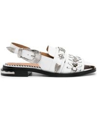 Toga - Sandalen Mit Silberfarbenen Nieten - Lyst