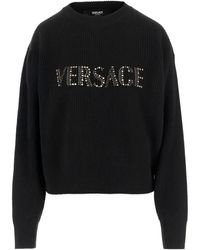 Versace - Geribbelde Trui Met Verfraaiing - Lyst