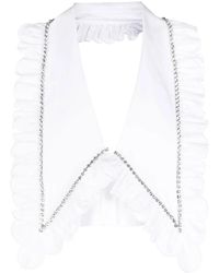 Area - Crystal-Embellished Cropped Top - Lyst