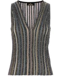 Missoni - Ribbed Top With Sequins And V-Neck - Lyst