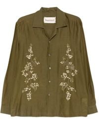 BAZISZT - Overhemd Met Geborduurde Bloemen - Lyst