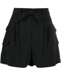 DKNY - Lace-up Pleated Shorts - Lyst