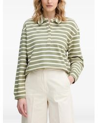 Benetton - Striped Long-Sleeve Polo Shirt - Lyst