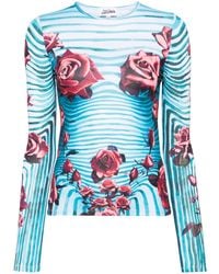 Jean Paul Gaultier - Morphing Bluse mit blumigem Print - Lyst