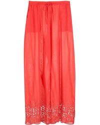 Amir Slama - Broderie-Anglaise Palazzo Pants - Lyst
