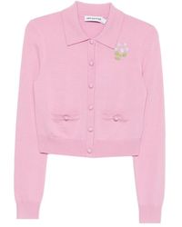 Self-Portrait - Floral-Embroidered Cardigan - Lyst