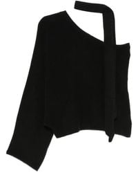 FEDERICA TOSI - One-Shoulder Scarf-Detail Sweater And Scarf Set - Lyst