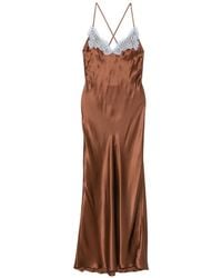 MC2 Saint Barth - Lace-Trimmed Silk Maxi Dress - Lyst