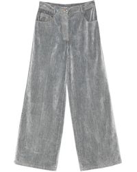 forte_forte - Velvet-Finish Trousers - Lyst