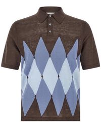 Ballantyne - Argyle-Pattern Short-Sleeve Polo Shirt - Lyst