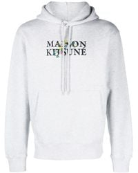 Maison Kitsuné - Hoodie En Coton À Logo Imprimé - Lyst