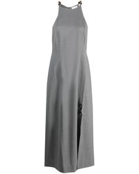 Ganni - Beaded Halterneck Midi Dress - Lyst