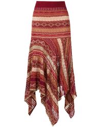 Cecilia Prado Samanta Asymmetric Knitted Skirt - Red