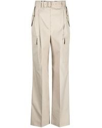 Prada - Belted Wide-leg Trousers - Lyst