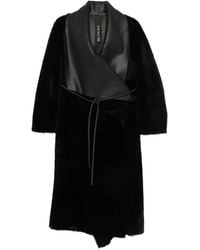 Blancha - Leather-Panelled Shearling Coat - Lyst