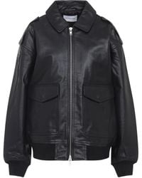 Frankie Shop - Leren Jack Met Zakken En Klassieke Kraag - Lyst