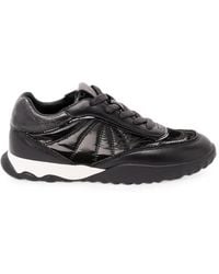 Pinko - Leather Sneakers With Rhinestones - Lyst