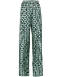 ODEEH - Palazzohose Aus Seide Mit Blumen-Print - Lyst