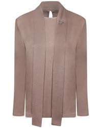 Fabiana Filippi - Beaded-Embellishment Scarf-Detail Blouse - Lyst