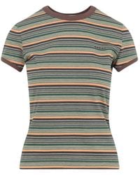 Marni - Striped Embroidered-Logo T-Shirt - Lyst