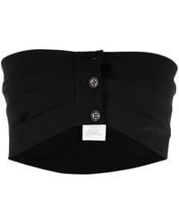 Philosophy Di Lorenzo Serafini - Buttoned Draped Crop Top - Lyst