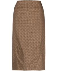 Marine Serre - Gonna Midi Regenerated Moon Diamant Jacquard - Lyst