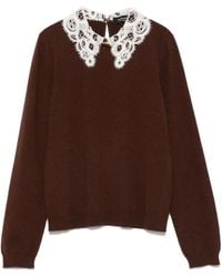 Fabiana Filippi - Lace-Collar Sweater - Lyst