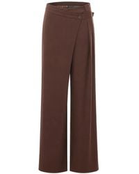 Pinko - Asymmetric-Waistband Pleated Trousers - Lyst