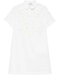Moncler - Embroidery Shirt Mini Dress - Lyst