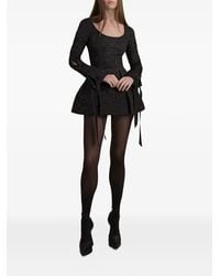 Contessa Mills - Julia Floral-Jacquard Lace-Up Dress - Lyst