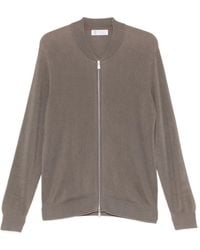 Brunello Cucinelli - Ribbed Cardigan With Zip Closure - Lyst