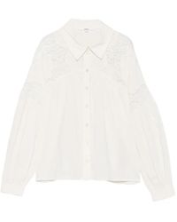 Ba&sh - Roseannie Lace-Panelled Ruffled Blouse - Lyst