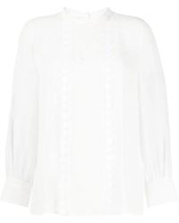 Shiatzy Chen - Mulberry Silk Lace-Appliqué Shirt - Lyst