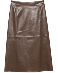 Max Mara - Gonna Midi Con Inserti - Lyst