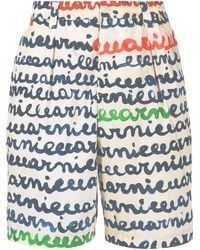 Marni - Bermudas con logo estampado - Lyst