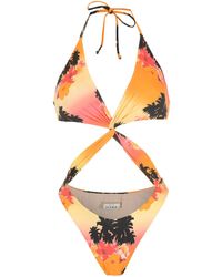 Amir Slama - Print Ilha De Hibiscus Swimsuit - Lyst