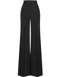 Sportmax - High Waist Broek Met Wijde Pijpen - Lyst